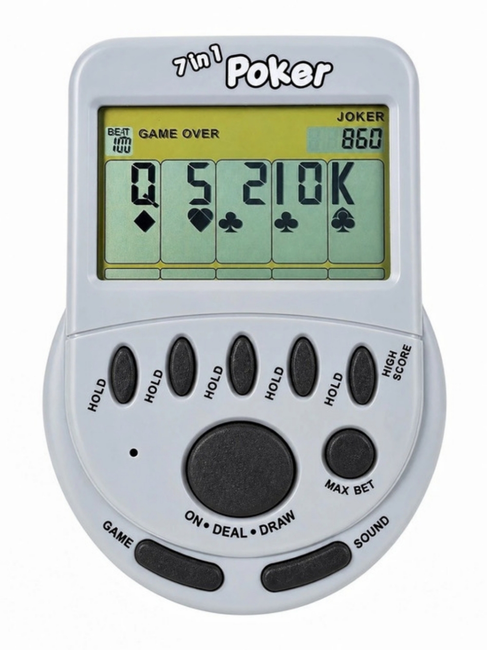 John N. Hansen Co. 7 in 1 Poker. Handheld Electronic Poker Game Gray